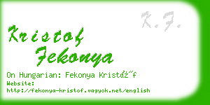 kristof fekonya business card